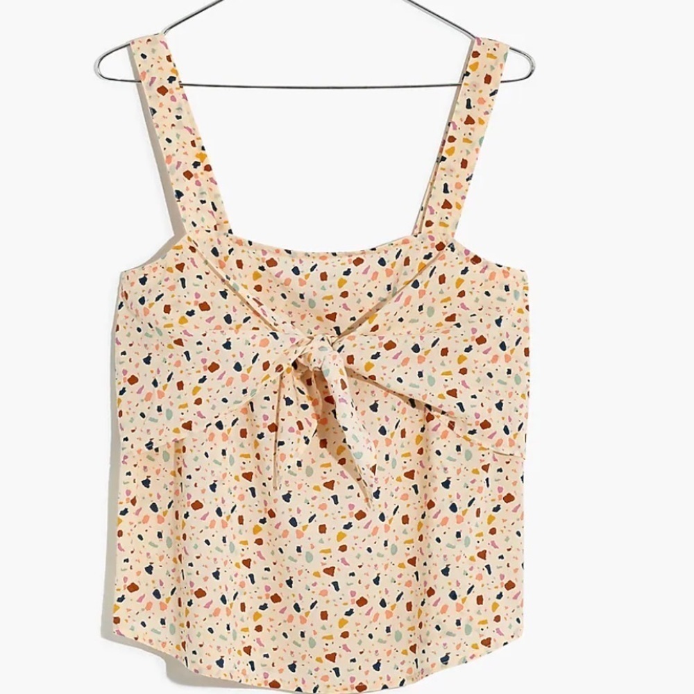 Madewell Tie Front Cami Top in Terrazzo Womens 12